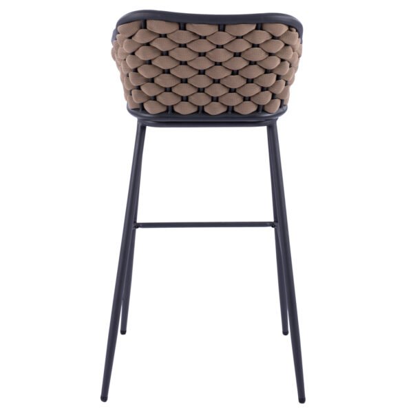 ΣΚΑΜΠΟ KADE ΜΕ ΜΕΤΑΛΛΙΚΟ ΣΚΕΛΕΤΟ ΚΑΙ ΜΠΕΖ WICKER ΣΧΟΙΝΙ HM5715 54x54x103 εκ. - Image 6
