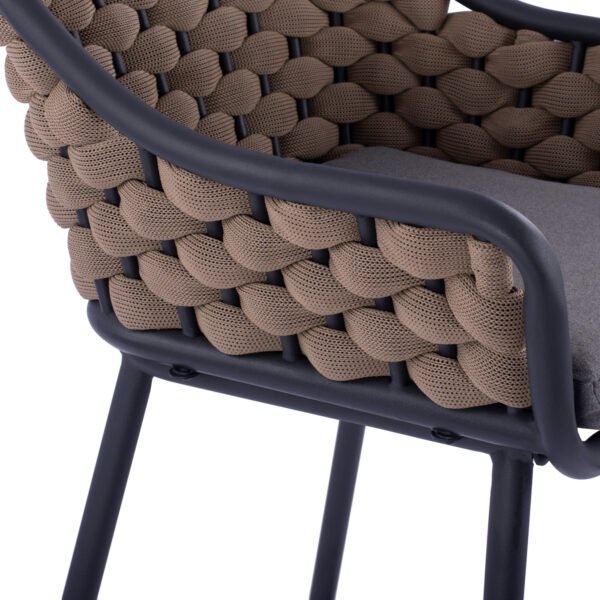 ΣΚΑΜΠΟ KADE ΜΕ ΜΕΤΑΛΛΙΚΟ ΣΚΕΛΕΤΟ ΚΑΙ ΜΠΕΖ WICKER ΣΧΟΙΝΙ HM5715 54x54x103 εκ. - Image 8