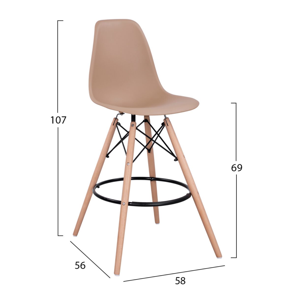 ΣΚΑΜΠΟ ΜΠΑΡ RENATA HM0173.45 ΚΑΠΟΥΤΣΙΝΟ 58x56x107Υ εκ. - Image 2