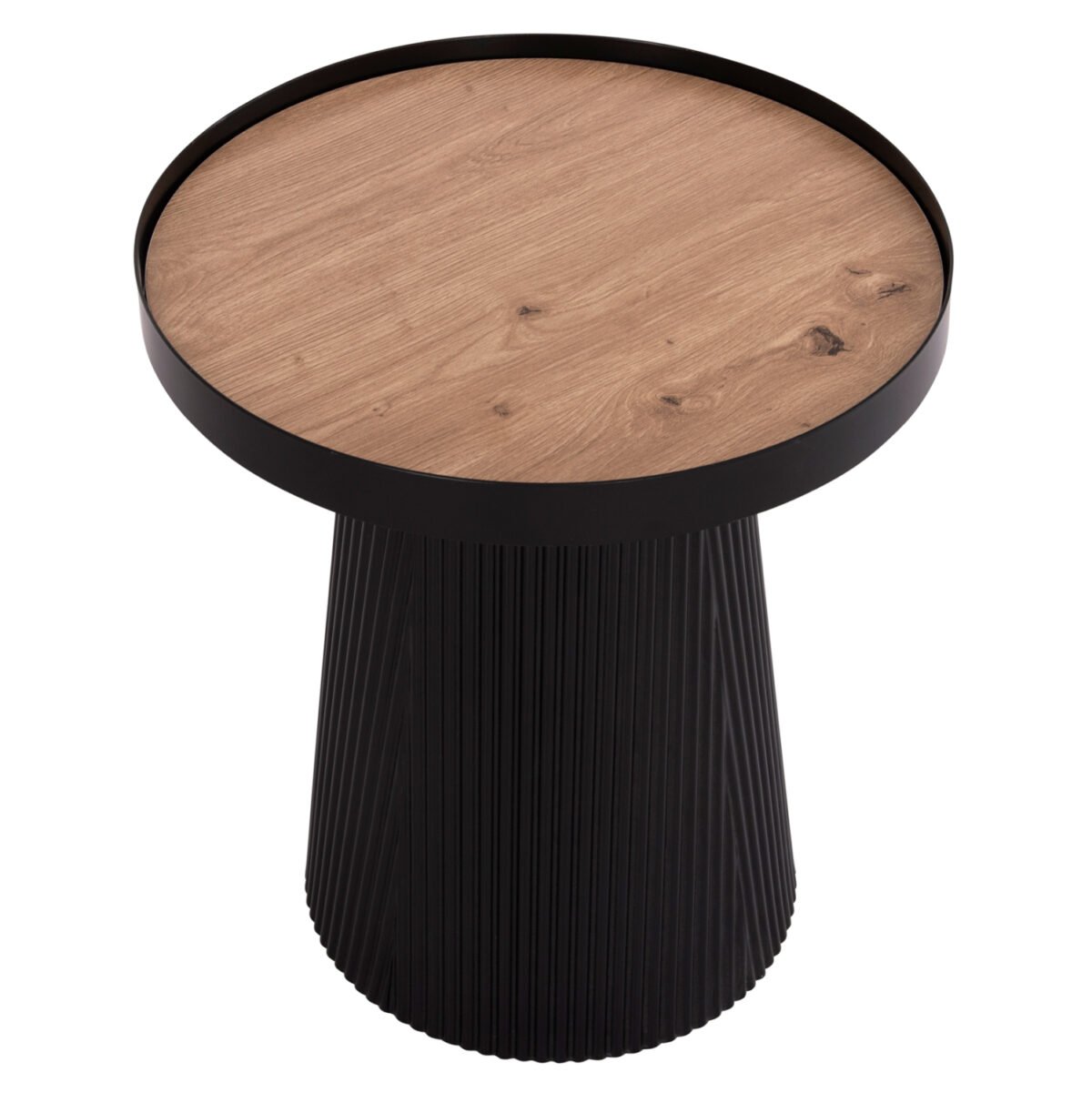 ΤΡΑΠΕΖΑΚΙ ΒΟΗΘΗΤΙΚΟ DENTON HM18023.01 MDF TOP ΦΥΣΙΚΟ ΞΥΛΟΥ-ΒΑΣΗ ΜΑΥΡΗ Φ45x51,5Υεκ. - Image 4