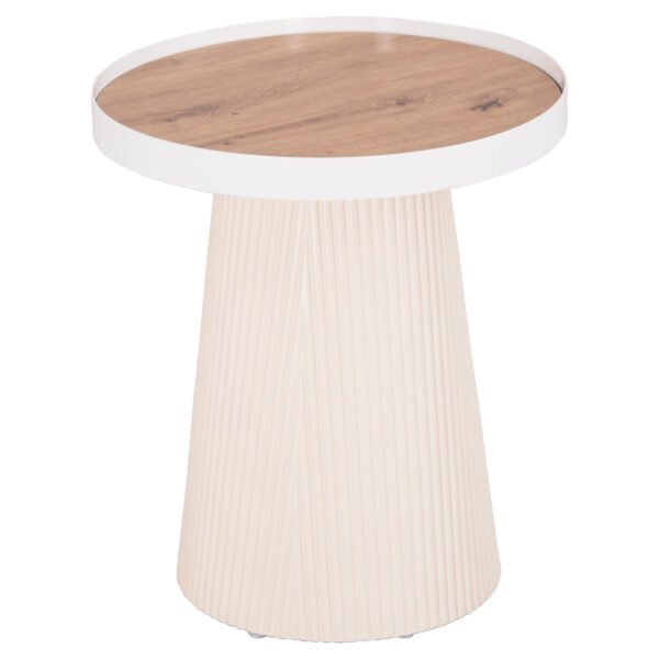 ΤΡΑΠΕΖΑΚΙ ΒΟΗΘΗΤΙΚΟ DENTON HM18023.02 MDF TOP ΦΥΣΙΚΟ ΞΥΛΟΥ-ΒΑΣΗ ΛΕΥΚΗ Φ45x51