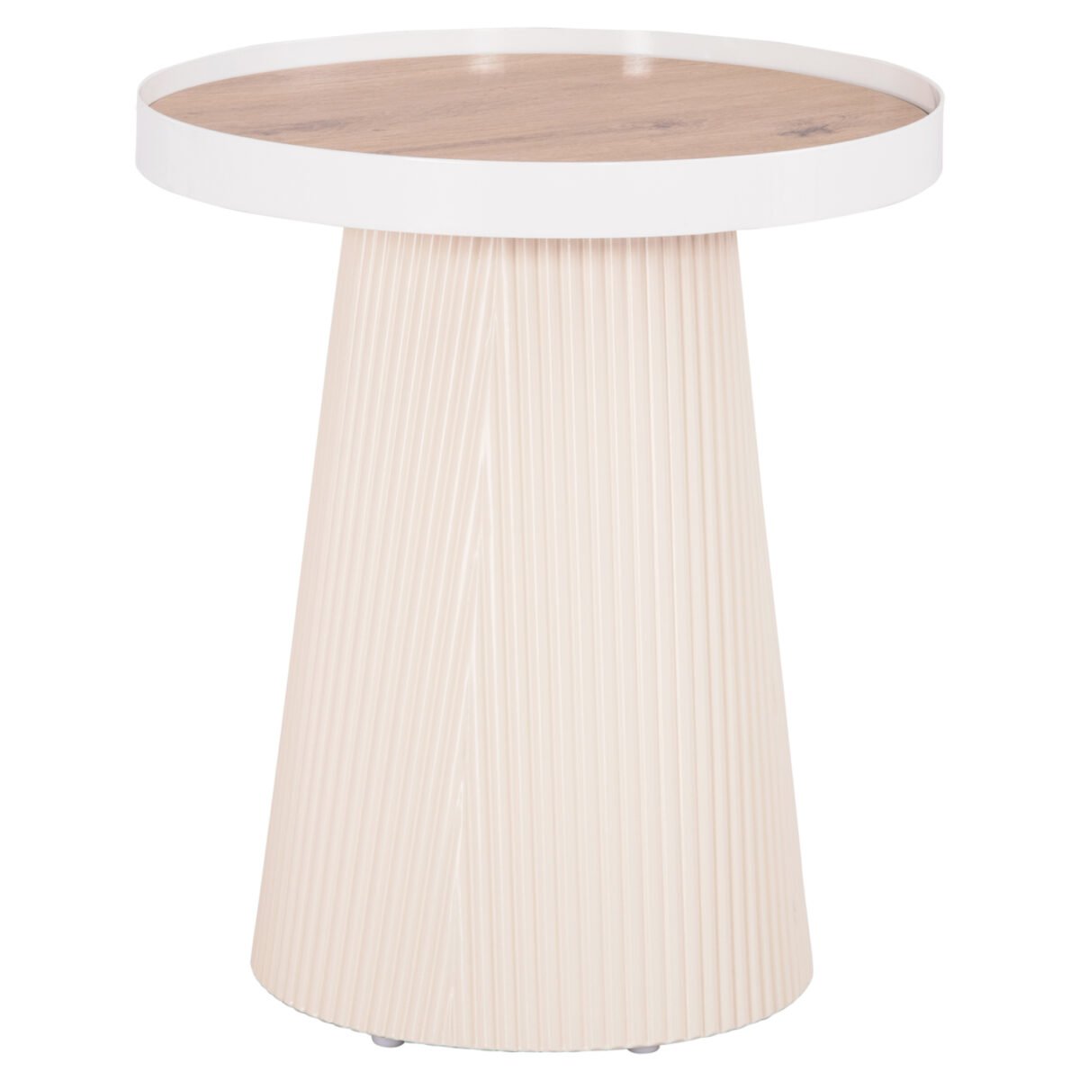 ΤΡΑΠΕΖΑΚΙ ΒΟΗΘΗΤΙΚΟ DENTON HM18023.02 MDF TOP ΦΥΣΙΚΟ ΞΥΛΟΥ-ΒΑΣΗ ΛΕΥΚΗ Φ45x51,5Υεκ. - Image 3