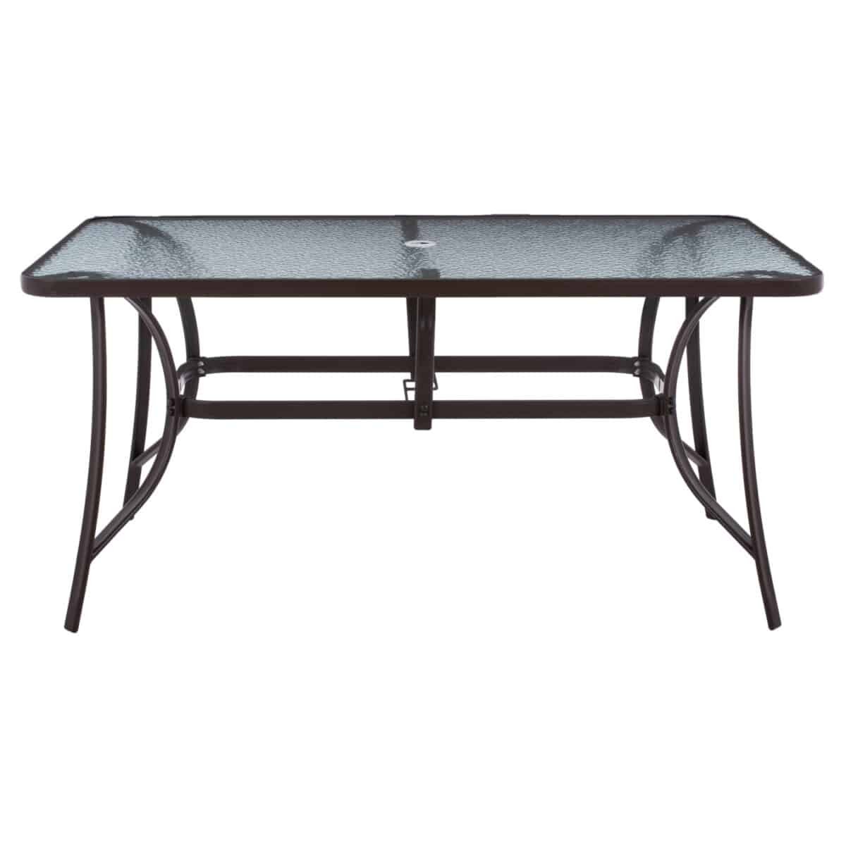 ΤΡΑΠΕΖΙ BRUNO 150X90Χ75Υεκ. ΜΕΤΑΛΛΙΚΟ ΟΡΘΟΓΩΝΙΟ ΚΑΦΕ ΜΕ ΤΡΥΠΑ ΟΜΠΡΕΛΑΣ Φ38 HM5145.12 - Image 3
