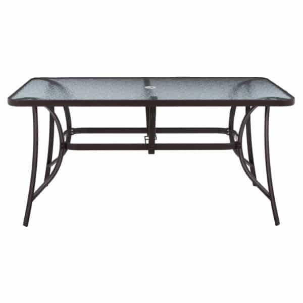 ΤΡΑΠΕΖΙ BRUNO 150X90Χ75Υεκ. ΜΕΤΑΛΛΙΚΟ ΟΡΘΟΓΩΝΙΟ ΚΑΦΕ ΜΕ ΤΡΥΠΑ ΟΜΠΡΕΛΑΣ Φ38 HM5145.12 - Image 3