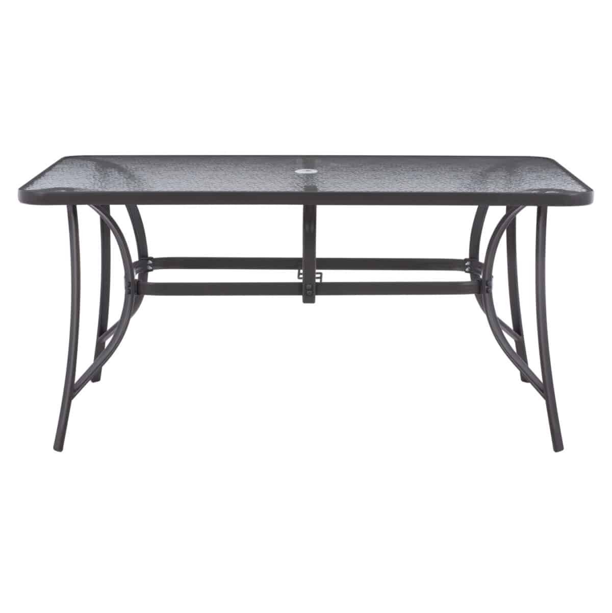 ΤΡΑΠΕΖΙ BRUNO 150X90Χ75Υεκ. ΜΕΤΑΛΛΙΚΟ ΟΡΘΟΓΩΝΙΟ ΓΚΡΙ ΜΕ ΤΡΥΠΑ ΟΜΠΡΕΛΑΣ Φ38  HM5145.11 - Image 3