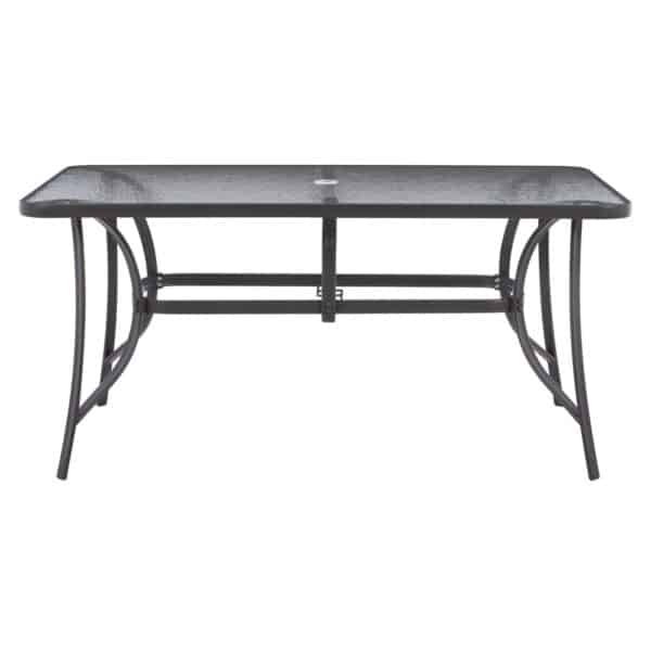 ΤΡΑΠΕΖΙ BRUNO 150X90Χ75Υεκ. ΜΕΤΑΛΛΙΚΟ ΟΡΘΟΓΩΝΙΟ ΓΚΡΙ ΜΕ ΤΡΥΠΑ ΟΜΠΡΕΛΑΣ Φ38  HM5145.11 - Image 3