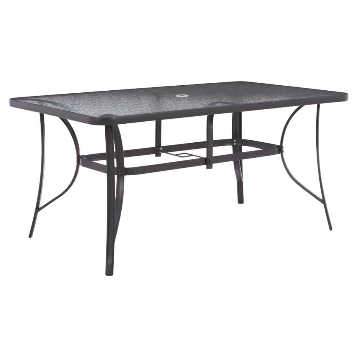 ΤΡΑΠΕΖΙ BRUNO 150X90Χ75Υεκ. ΜΕΤΑΛΛΙΚΟ ΟΡΘΟΓΩΝΙΟ ΓΚΡΙ ΜΕ ΤΡΥΠΑ ΟΜΠΡΕΛΑΣ Φ38  HM5145.11 - Image 4