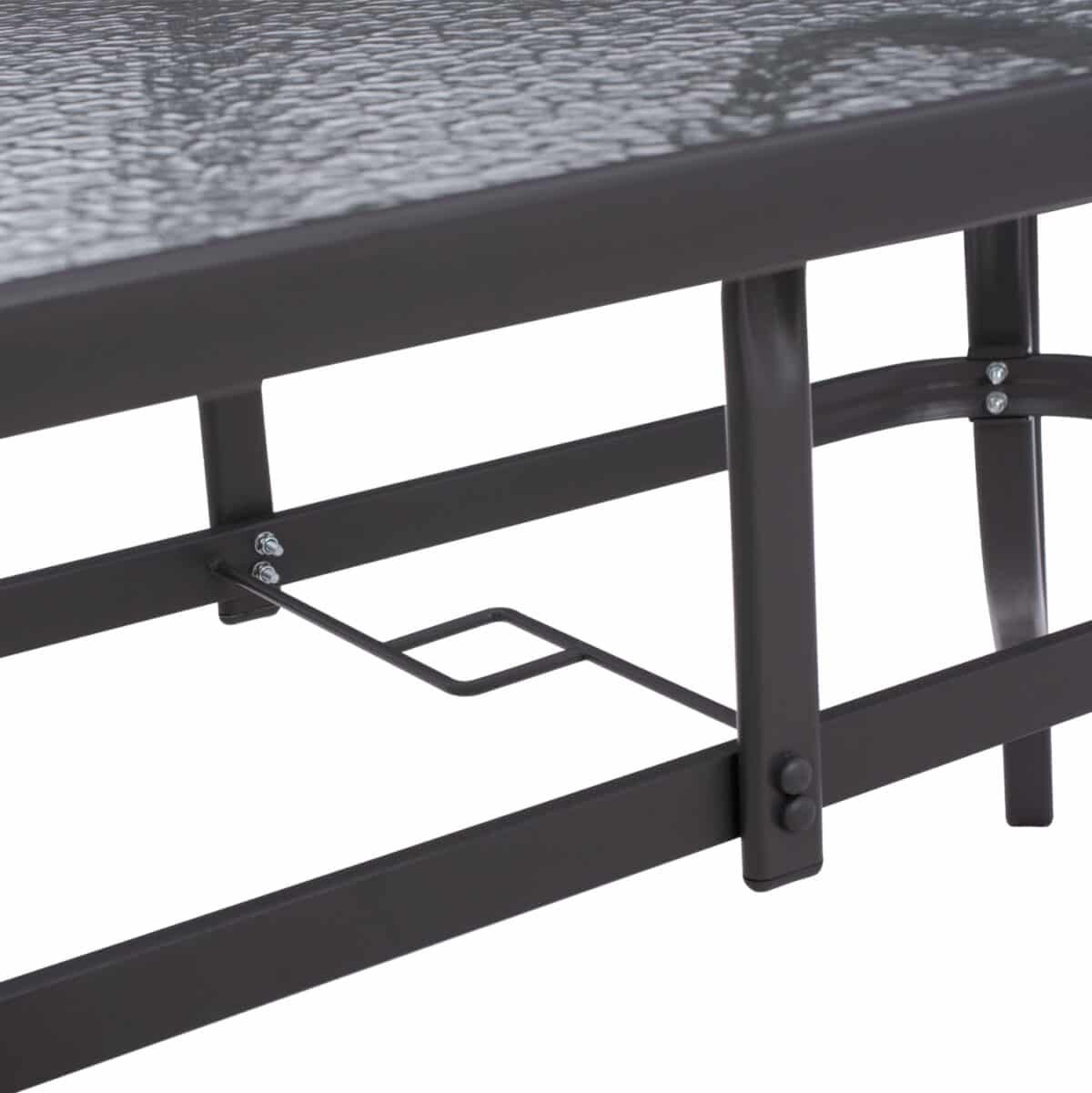ΤΡΑΠΕΖΙ BRUNO 150X90Χ75Υεκ. ΜΕΤΑΛΛΙΚΟ ΟΡΘΟΓΩΝΙΟ ΓΚΡΙ ΜΕ ΤΡΥΠΑ ΟΜΠΡΕΛΑΣ Φ38  HM5145.11 - Image 7