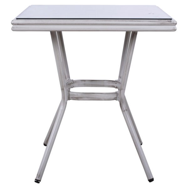 ΤΡΑΠΕΖΙ ΑΛΟΥΜΙΝΙΟΥ HARLOW 70X70X76 BAMBOO LOOK HM5568.01 ΛΕΥΚΗ ΠΑΤΙΝΑ ΜΕ ΓΥΑΛΙ - Image 3
