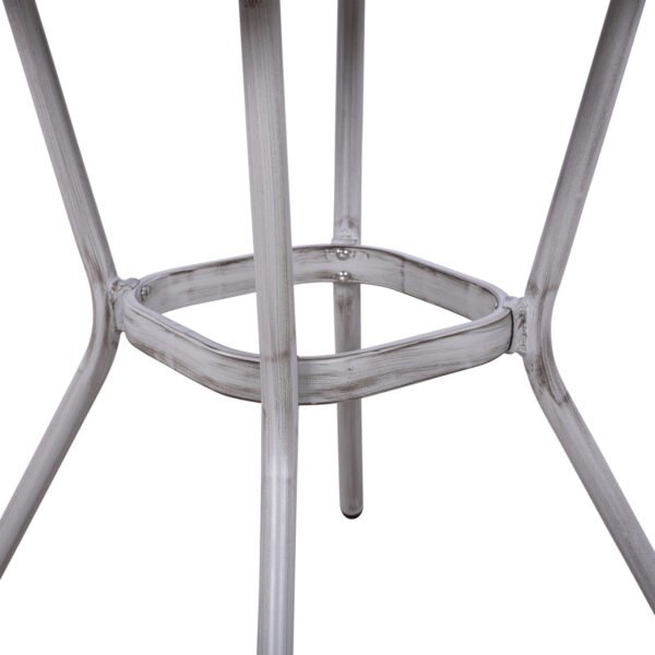 ΤΡΑΠΕΖΙ ΑΛΟΥΜΙΝΙΟΥ HARLOW 70X70X76 BAMBOO LOOK HM5568.01 ΛΕΥΚΗ ΠΑΤΙΝΑ ΜΕ ΓΥΑΛΙ - Image 6