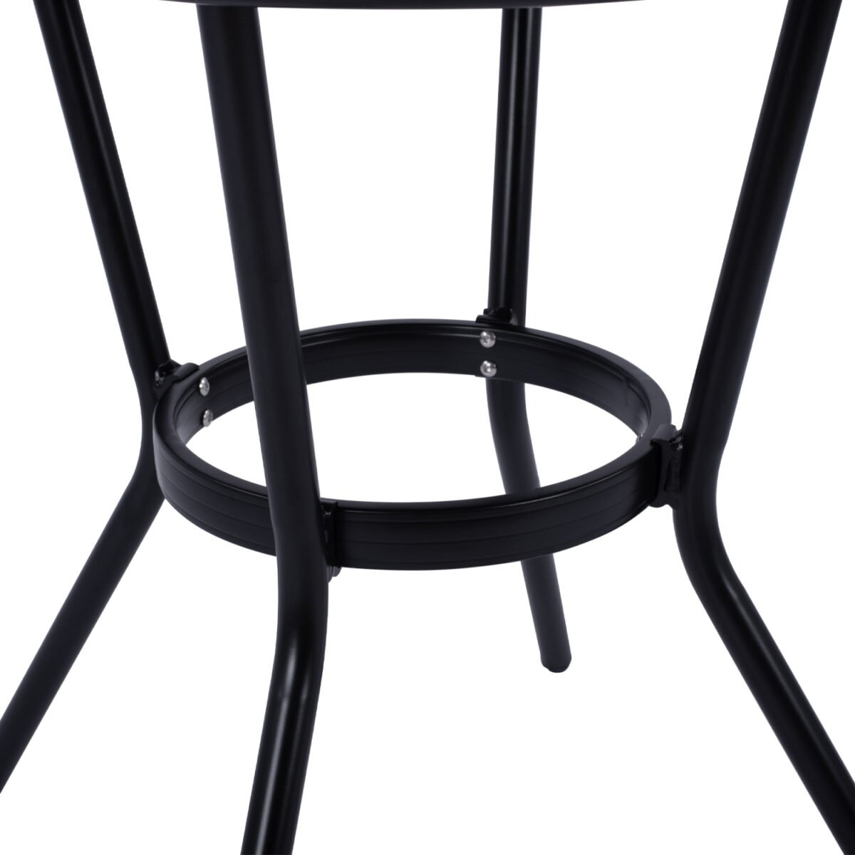 ΤΡΑΠΕΖΙ ΑΛΟΥΜΙΝΙΟΥ MOSES Φ70 BAMBOO LOOK HM5532.02 ΜΑΥΡΟ ΜΕ ΓΥΑΛΙ Φ70X76 εκ - Image 5