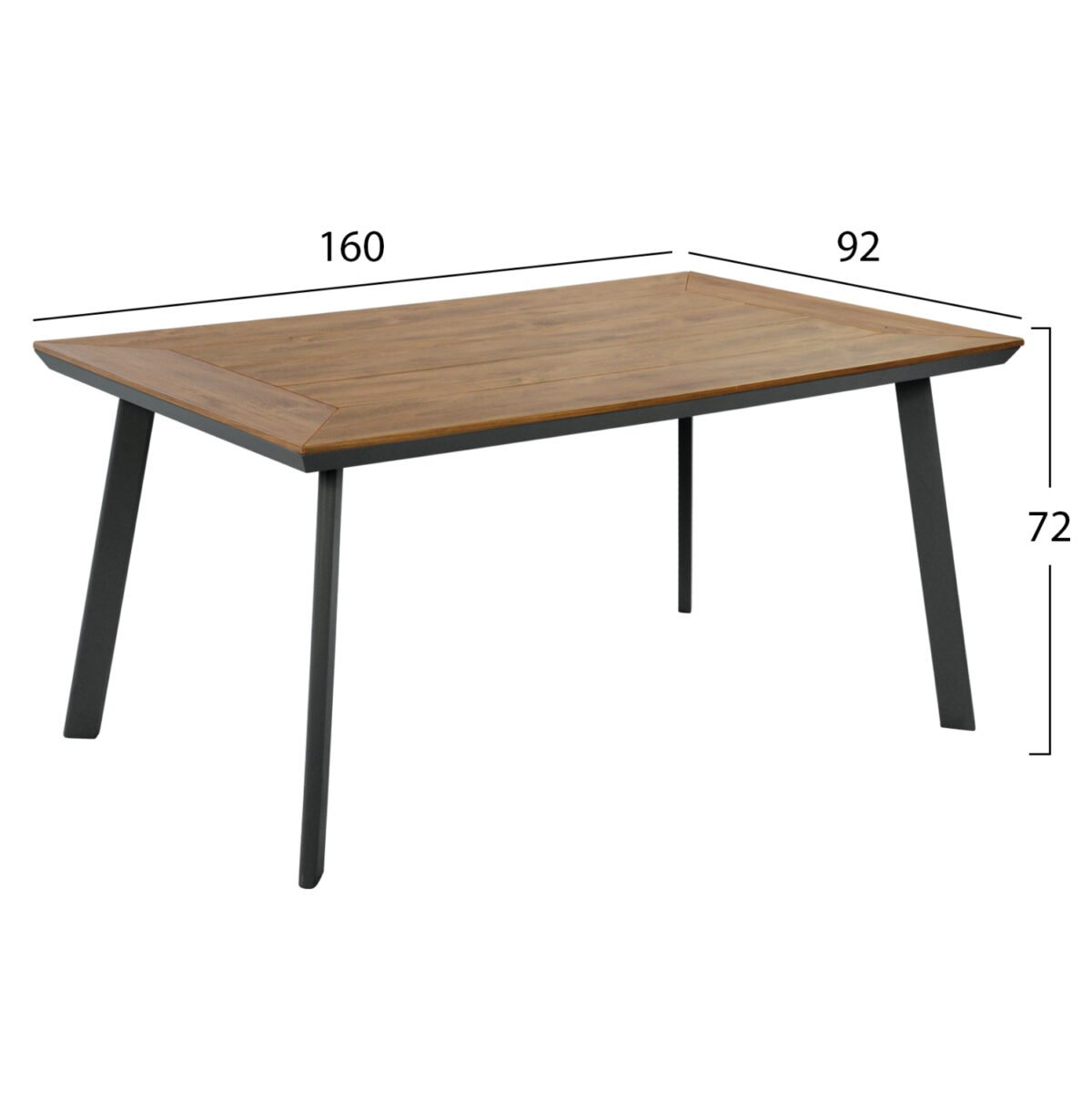 ΤΡΑΠΕΖΙ ΑΛΟΥΜΙΝΙΟΥ TABER ΜΕ POLYWOOD HM5132.12 ΓΚΡΙ 160x92x72 - Image 2