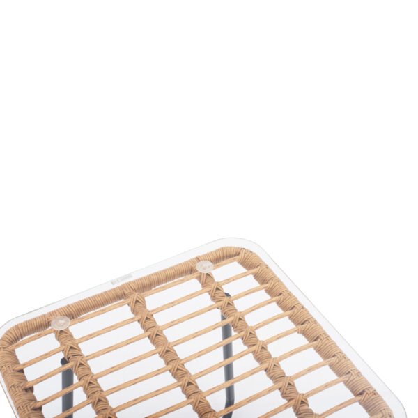 ΤΡΑΠΕΖΙ ΜΕΤΑΛΛΙΚΟ GERRY HM5717 ΜΕ WICKER ΜΠΕΖ 50x50x48,5 εκ. - Image 3