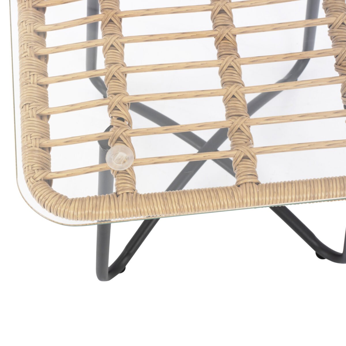 ΤΡΑΠΕΖΙ ΜΕΤΑΛΛΙΚΟ GERRY HM5717 ΜΕ WICKER ΜΠΕΖ 50x50x48,5 εκ. - Image 4