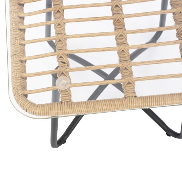 ΤΡΑΠΕΖΙ ΜΕΤΑΛΛΙΚΟ GERRY HM5717 ΜΕ WICKER ΜΠΕΖ 50x50x48,5 εκ. - Image 4