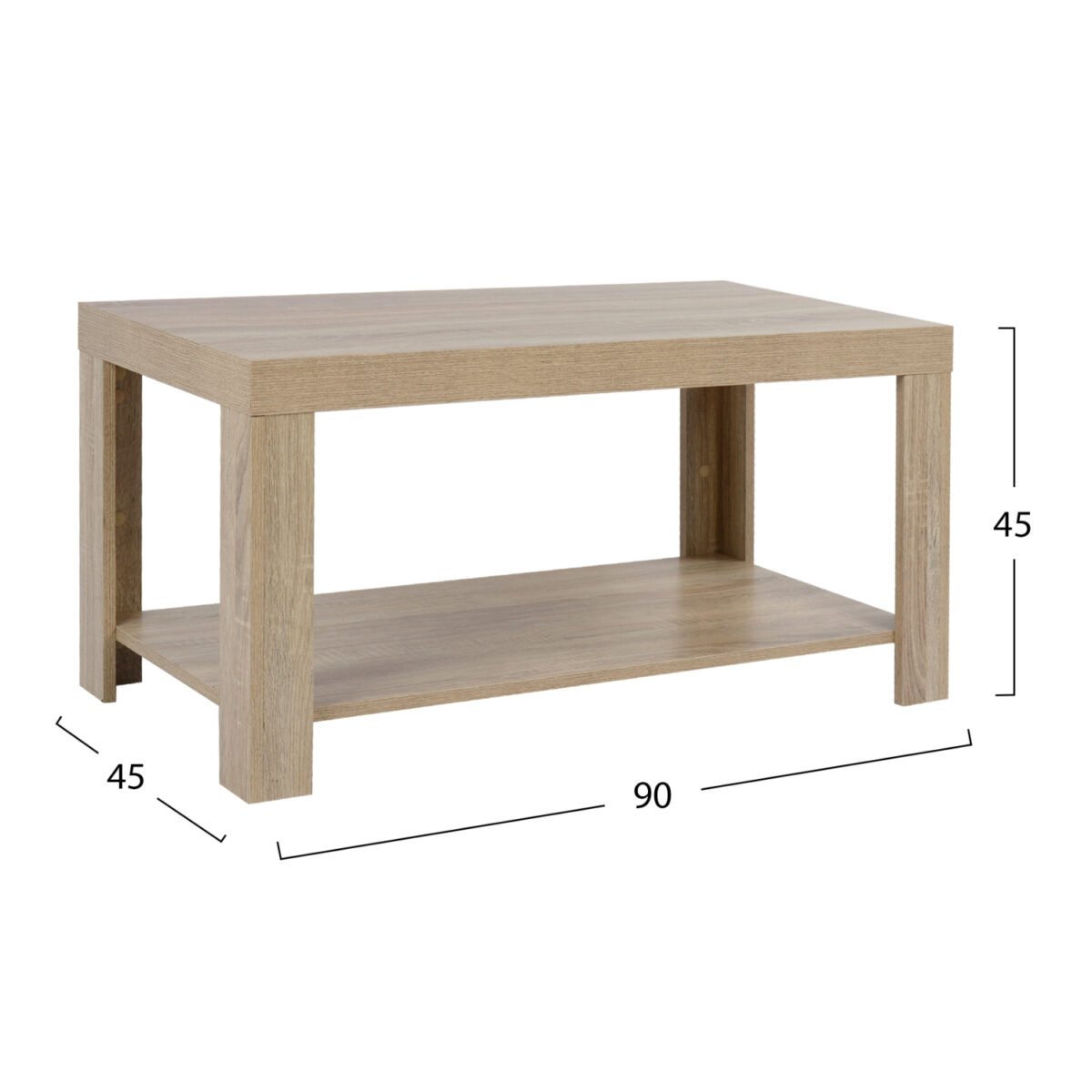 ΤΡΑΠΕΖΙ ΣΑΛΟΝΙΟΥ ΜΕΛΑΜΙΝΗΣ ALAYNA HM2207.02 SONAMA 90X45X45 εκ. - Image 2