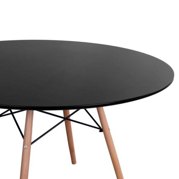 ΤΡΑΠΕΖΙ MINIMAL ΣΤΡΟΓΓΥΛΟ HM8454.02 MDF ΣΕ ΜΑΥΡΟ-ΠΟΔΙΑ ΟΞΙΑΣ ΣΕ ΦΥΣΙΚΟ Φ120Χ74Υεκ. - Image 4