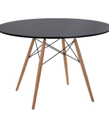 ΤΡΑΠΕΖΙ MINIMAL ΣΤΡΟΓΓΥΛΟ HM8454.02 MDF ΣΕ ΜΑΥΡΟ-ΠΟΔΙΑ ΟΞΙΑΣ ΣΕ ΦΥΣΙΚΟ Φ120Χ74Υεκ.