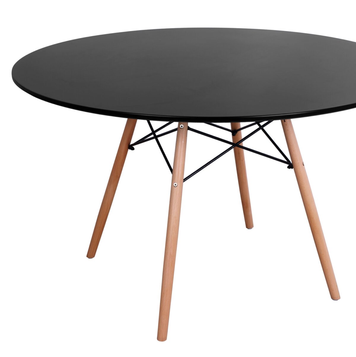 ΤΡΑΠΕΖΙ MINIMAL ΣΤΡΟΓΓΥΛΟ HM8454.02 MDF ΣΕ ΜΑΥΡΟ-ΠΟΔΙΑ ΟΞΙΑΣ ΣΕ ΦΥΣΙΚΟ Φ120Χ74Υεκ. - Image 5