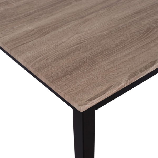 ΤΡΑΠΕΖΙ ΤΡΑΠΕΖΑΡΙΑΣ PANYA HM8332, 110X70Χ76 SONOMA, ΜΑΥΡΑ ΠΟΔΙΑ - Image 5